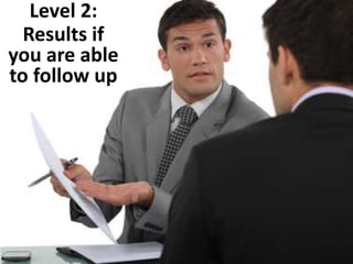 Level 2:
Results if
you are able
to follow up
 