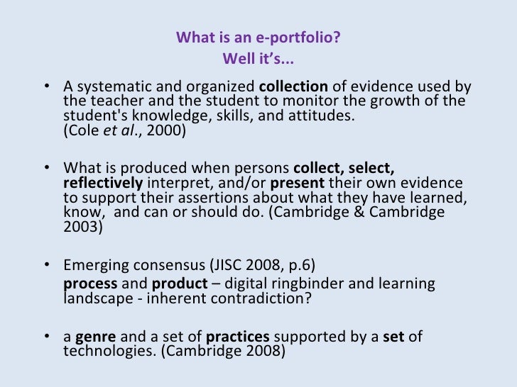 Using e portfolios for the professional development of teachers cop…