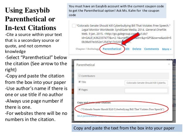 Using easbib to create intext citations