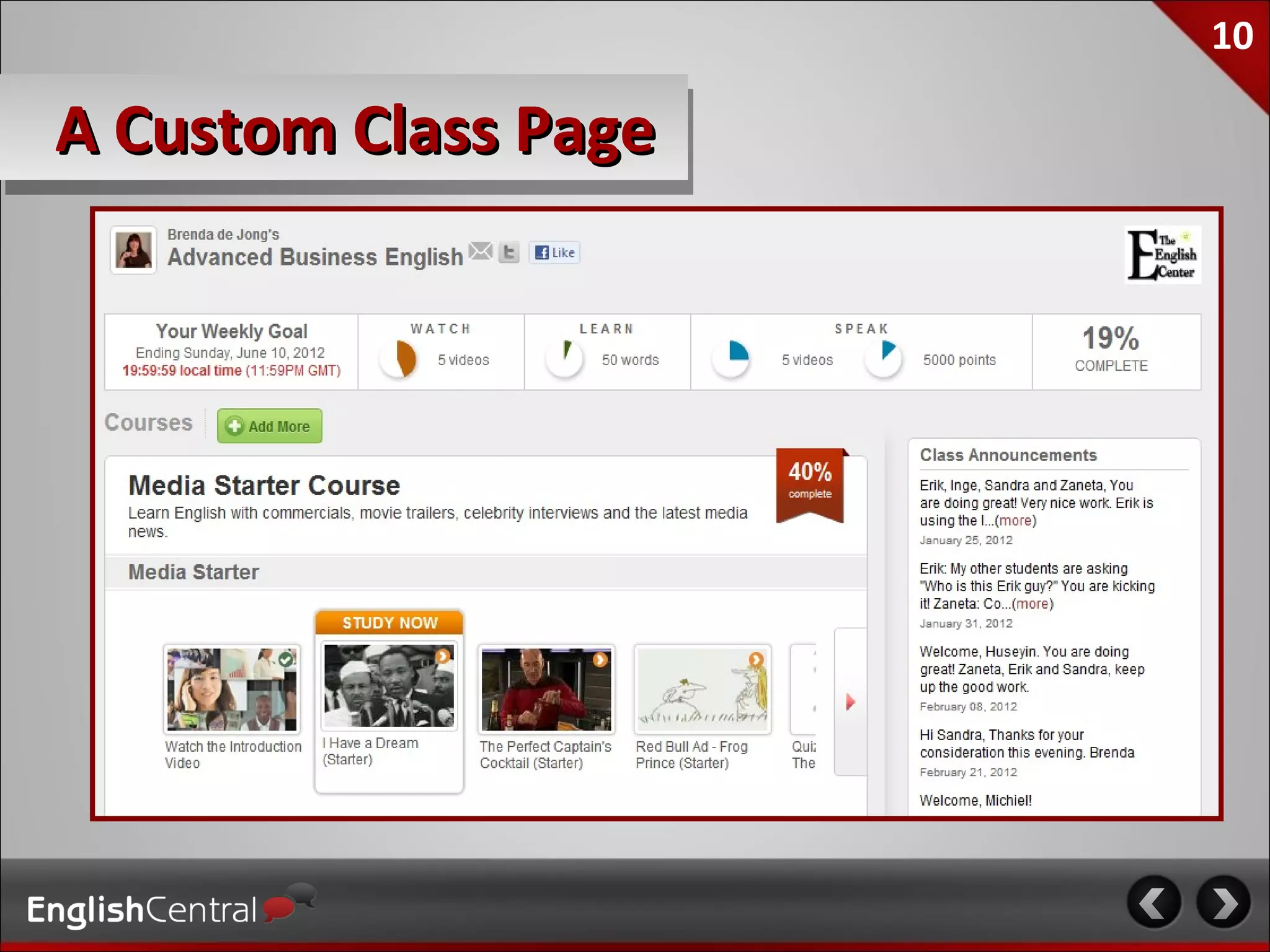10

A Custom Class Page
 