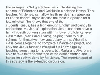 For example, a 3rd grade teacher is introducing the
concept of Fahrenheit and Celsius in a science lesson. This
teacher, M...