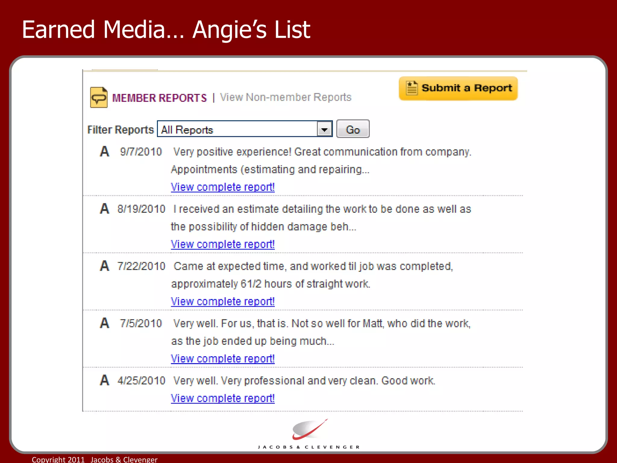 Earned Media… Angie’s List 