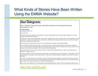 What Kinds of Stories Have Been Written
Using the EMMA Website?




   http://bit.ly/GDLypK
                              ...