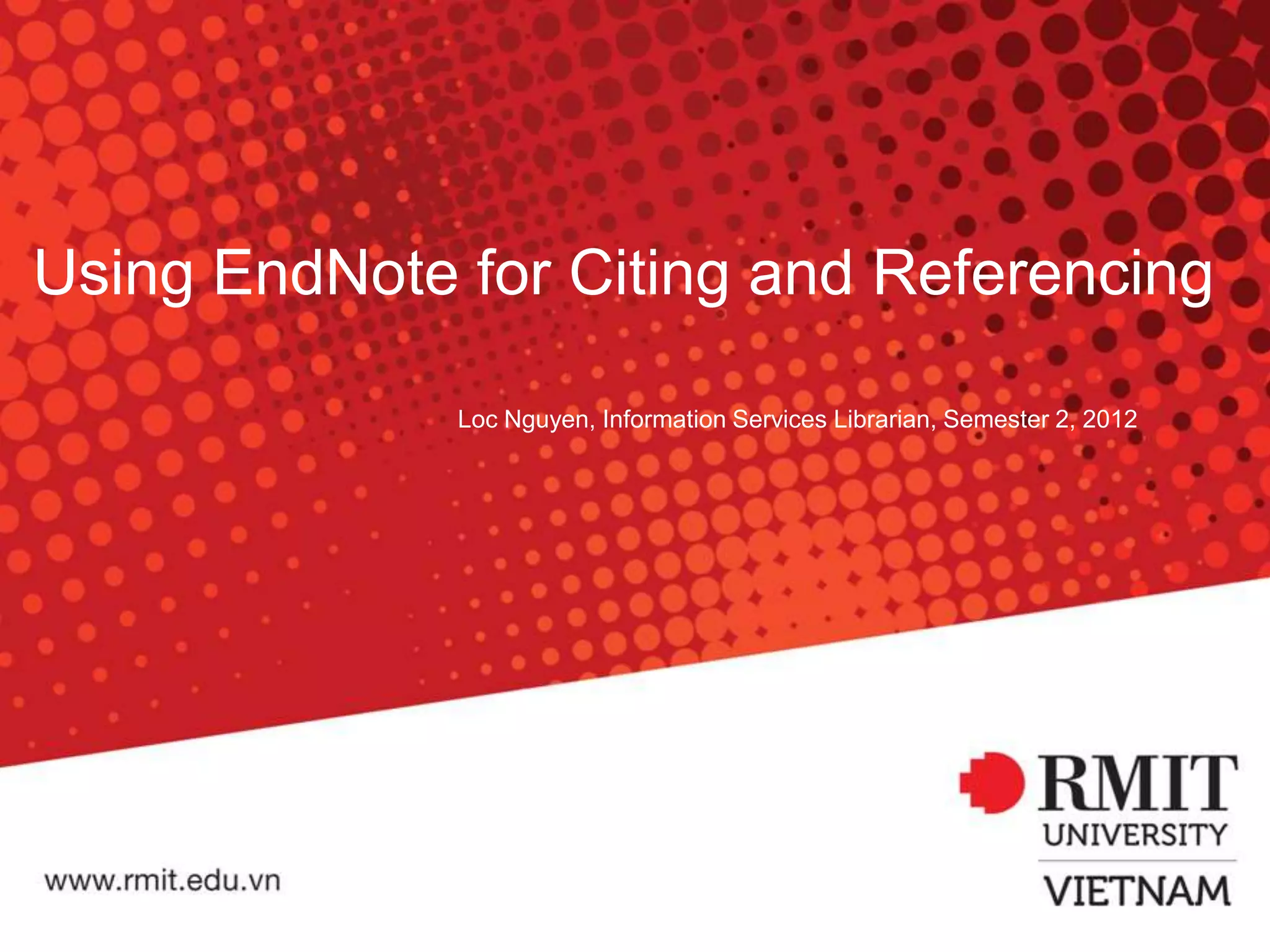 Using end note for citing and referencing staff | PPTX