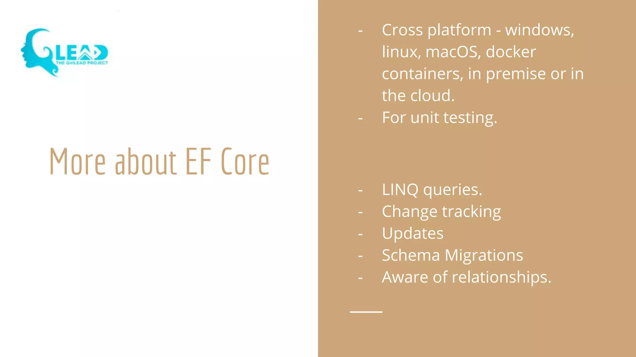 Using entity framework core in .net