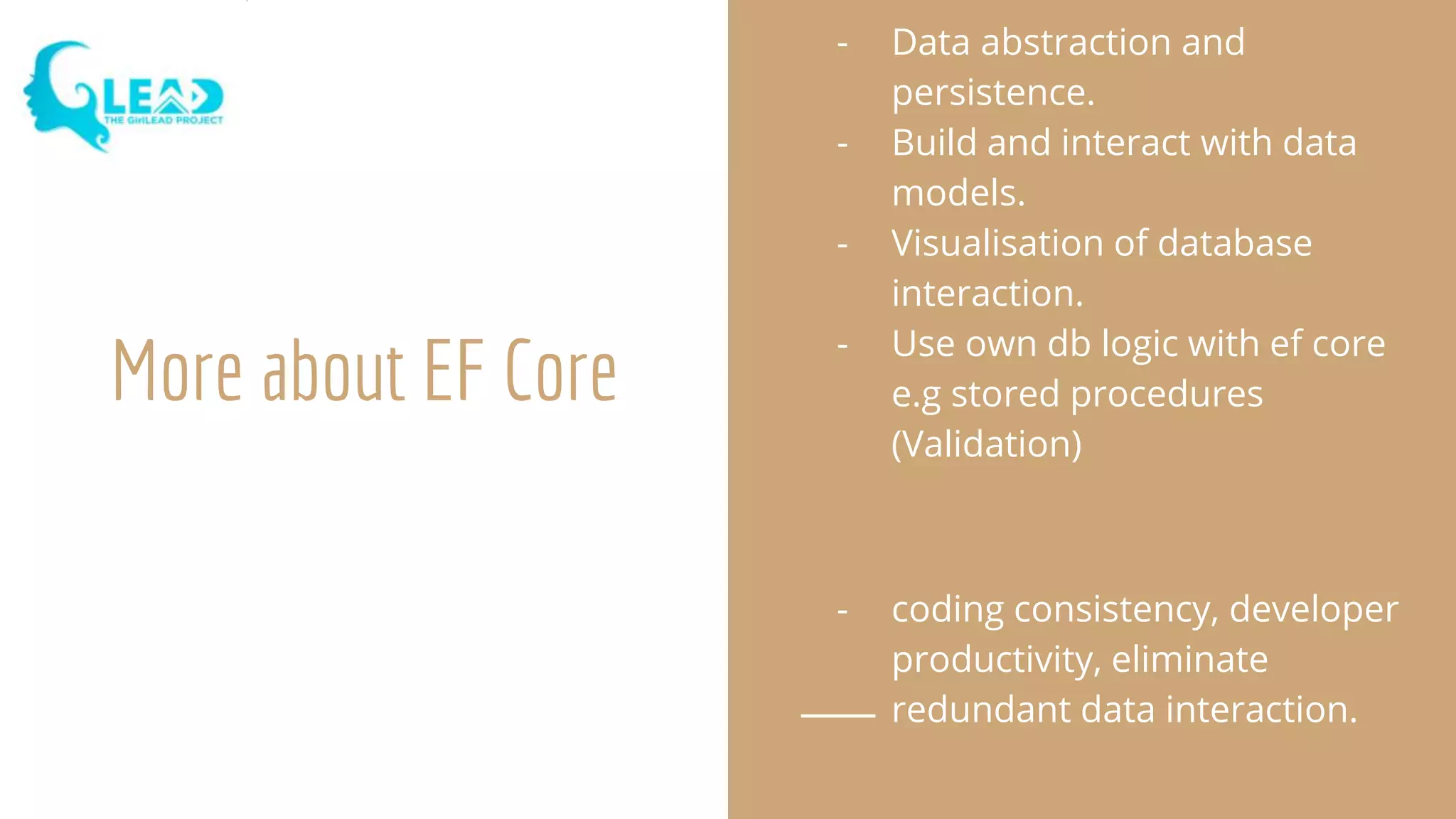 Using entity framework core in .net