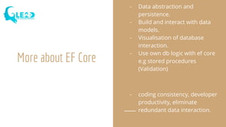 Using entity framework core in .net