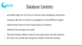 Using entity framework core in .net
