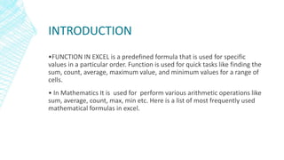 Using excel functions | PPTX