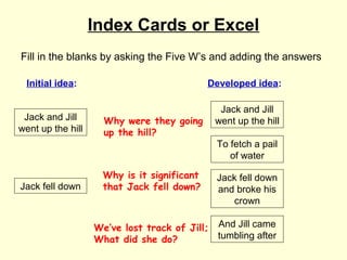 Using Excel to plot your story and more