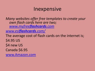 Power Point presentation on Flash cards for Classroom technology | PPTX