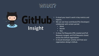 Using Github Insight as metric for the Developer collaboration and work ...