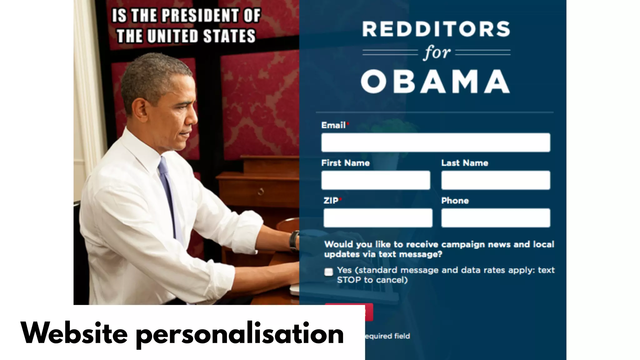 Website personalisation
 