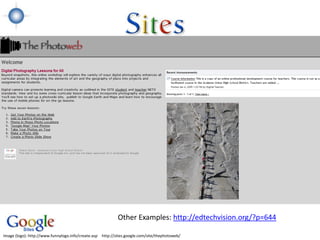 Other Examples: http://edtechvision.org/?p=644

Image (logo): http://www.funnylogo.info/create.asp http://sites.google.com/site/thephotoweb/
 