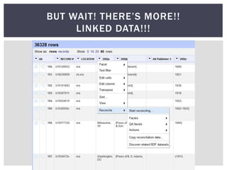 BUT WAIT! THERE’S MORE!!
     LINKED DATA!!!
 