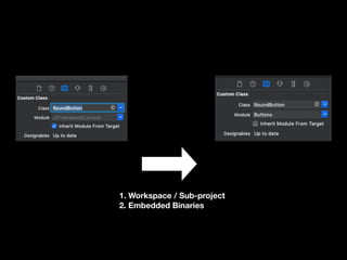 1. Workspace / Sub-project
2. Embedded Binaries
 