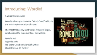 Writing Workdle Using ICT to Analyse Language | PPTX