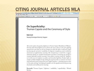 CITING JOURNAL ARTICLES MLA

 