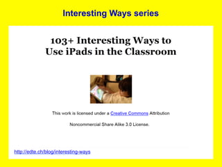 Interesting Ways series




http://edte.ch/blog/interesting-ways
 