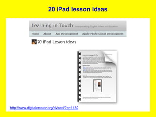 20 iPad lesson ideas




http://www.digitalcreator.org/dvined/?p=1480
 