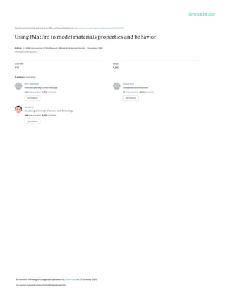Jmatpro Material Using JMatPro to model materials properties and behavior.pdf