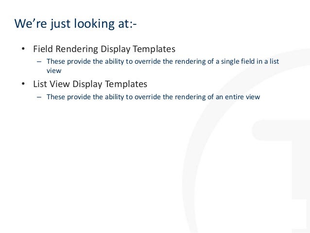 display templates