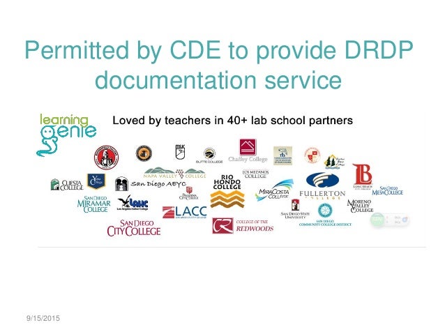 Learning Genie For California DRDP2015