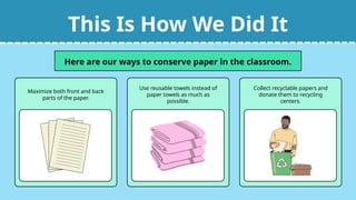 Using Less Paper Activity Science Presentation in Blue Orange Lines ...