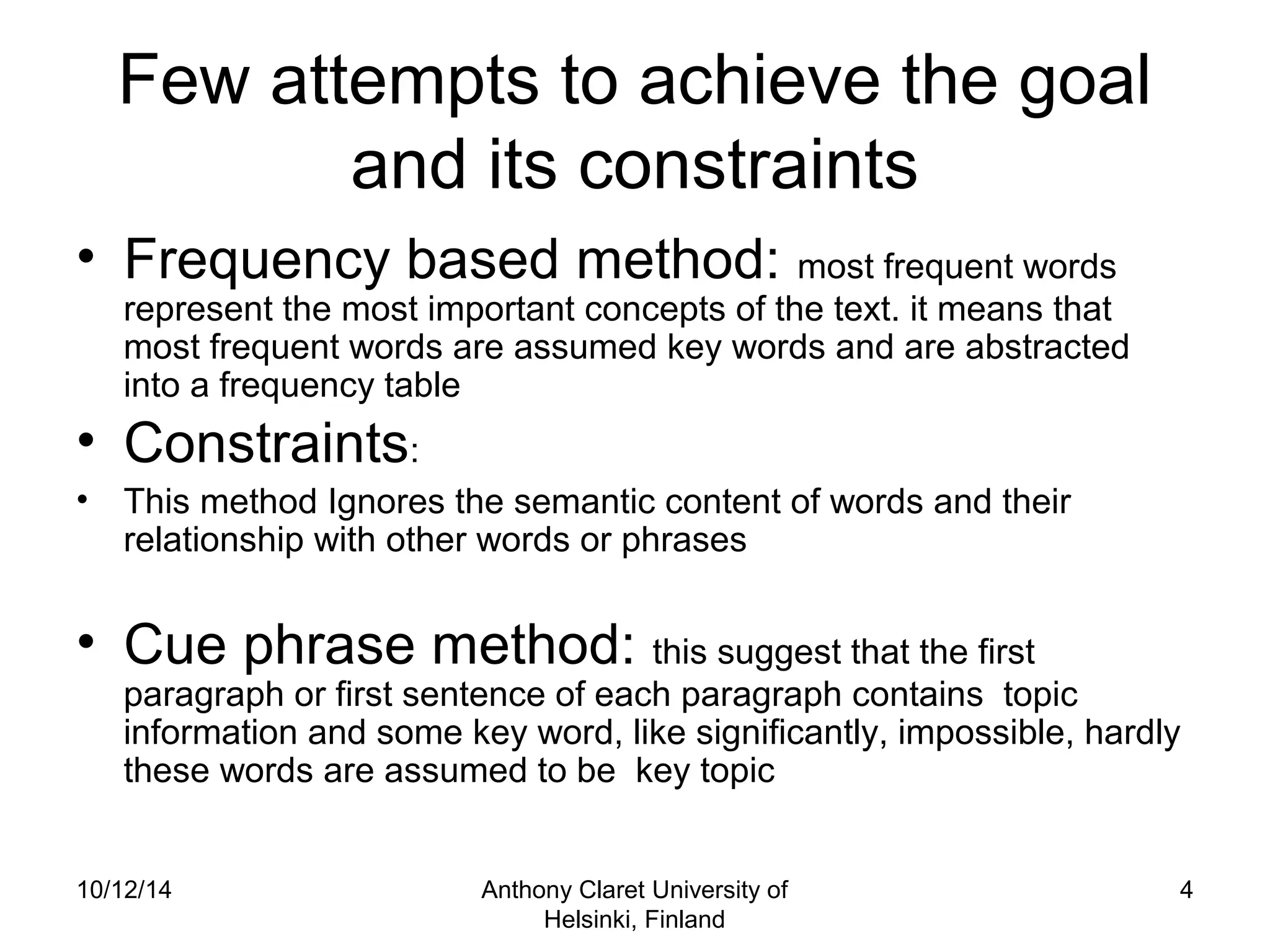 Using lexical chains for text summarization | PPT