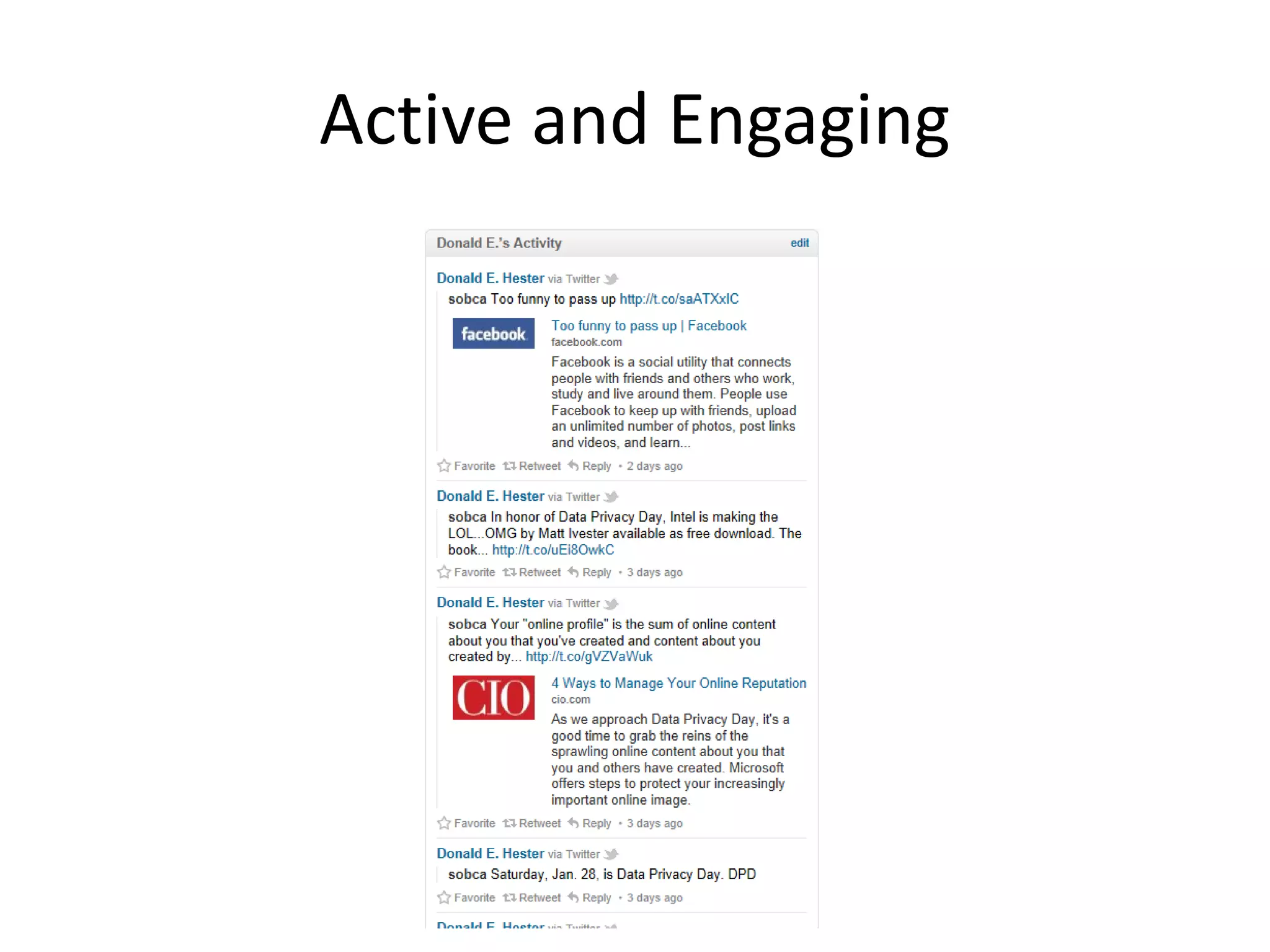 Active and Engaging