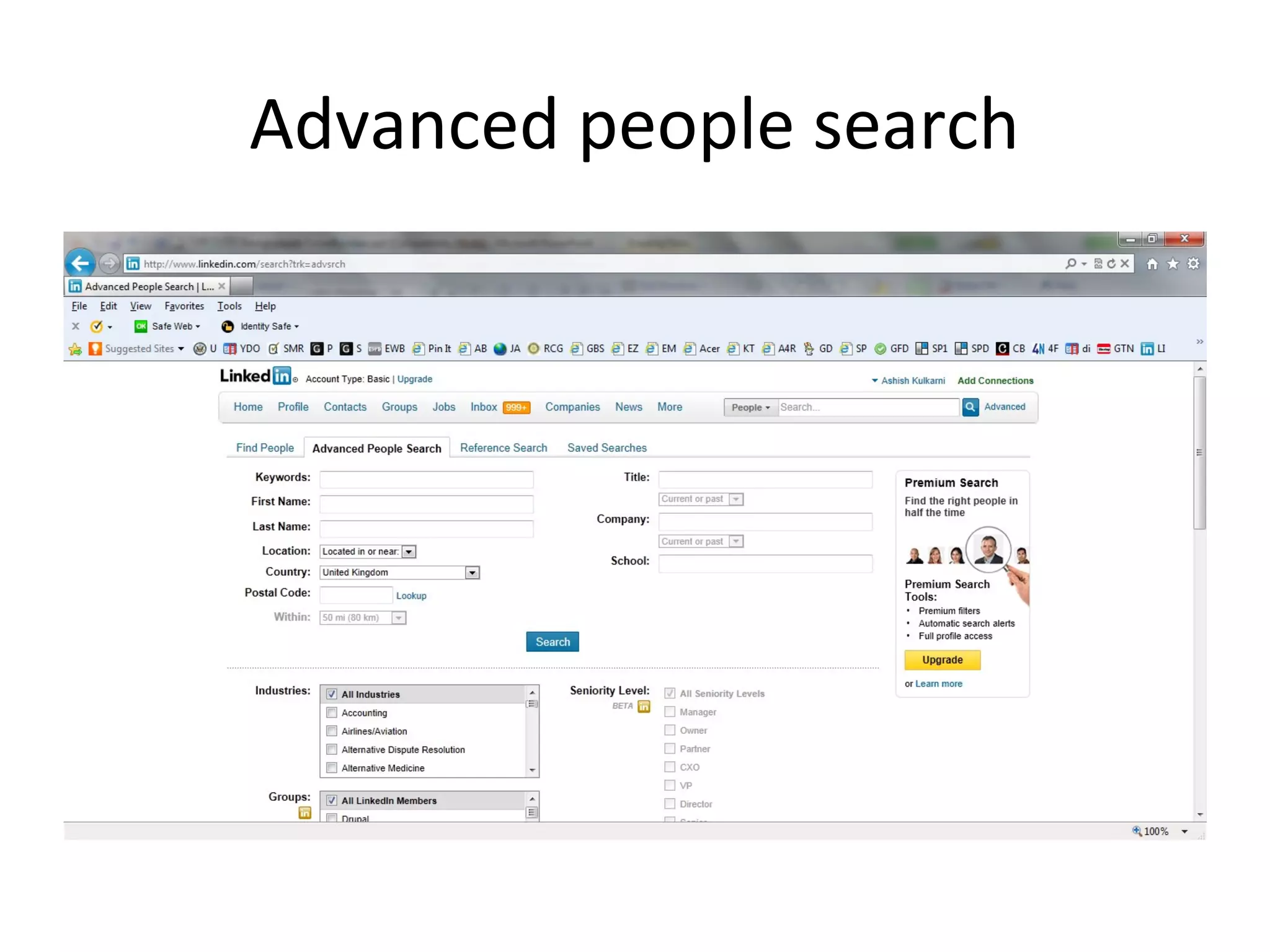 Advanced people search
 