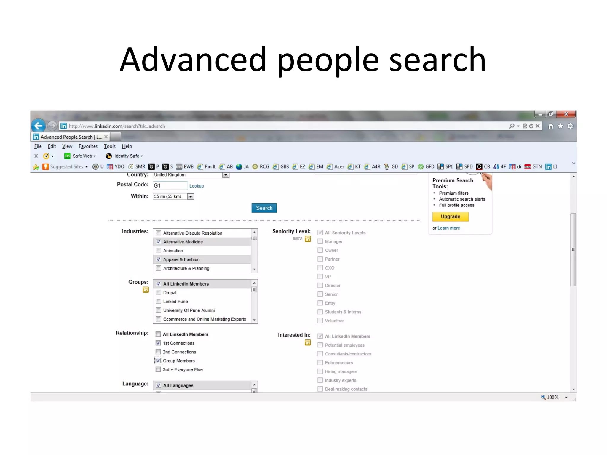 Advanced people search
 