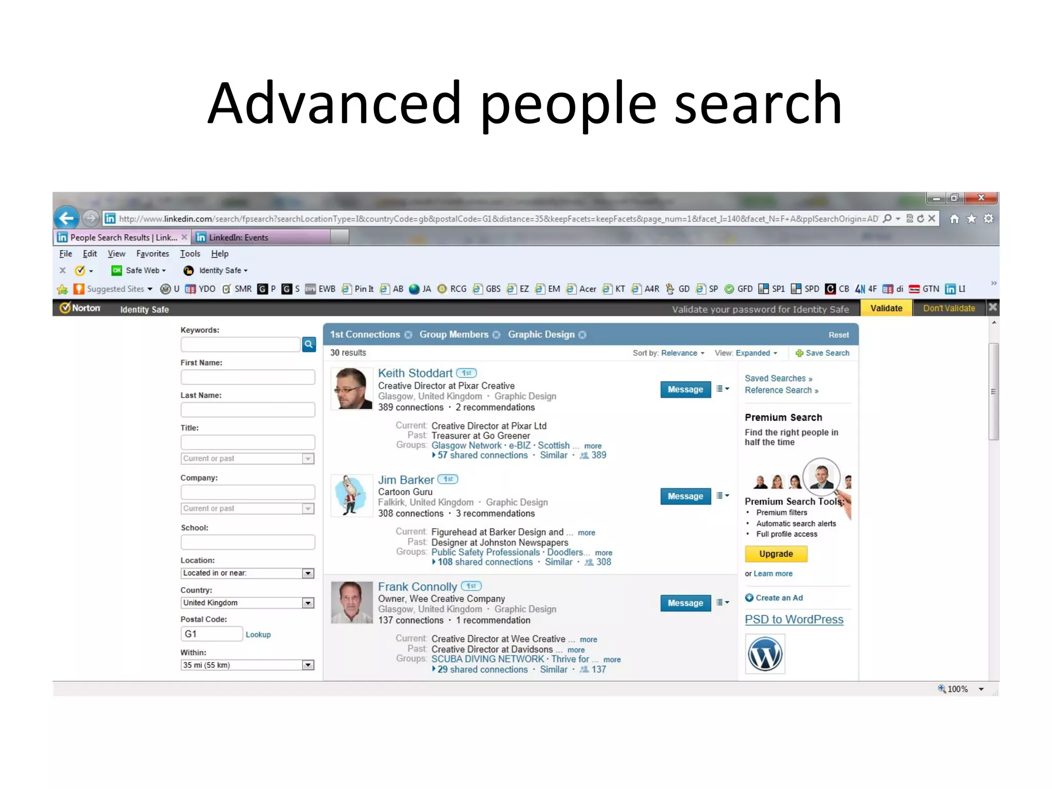 Advanced people search
 