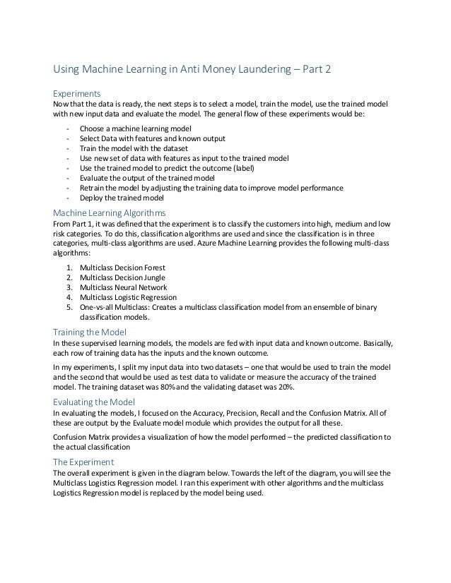 Using Machine Learning In Anti Money Laundering Part 2