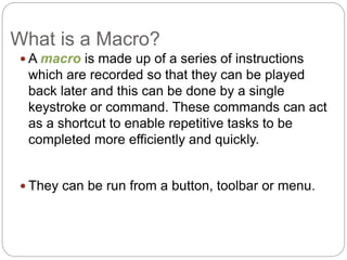 Using macros in microsoft access | PPTX