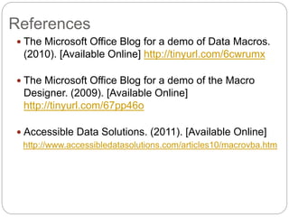 Using macros in microsoft access | PPTX