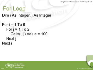 Using macros in microsoft excel part 1 | PPT