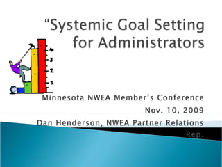 Minnesota NWEA Member’s Conference Nov. 10, 2009 Dan Henderson, NWEA Partner Relations Rep. 