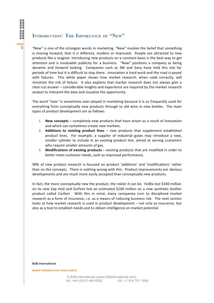 White paper using market research for product development