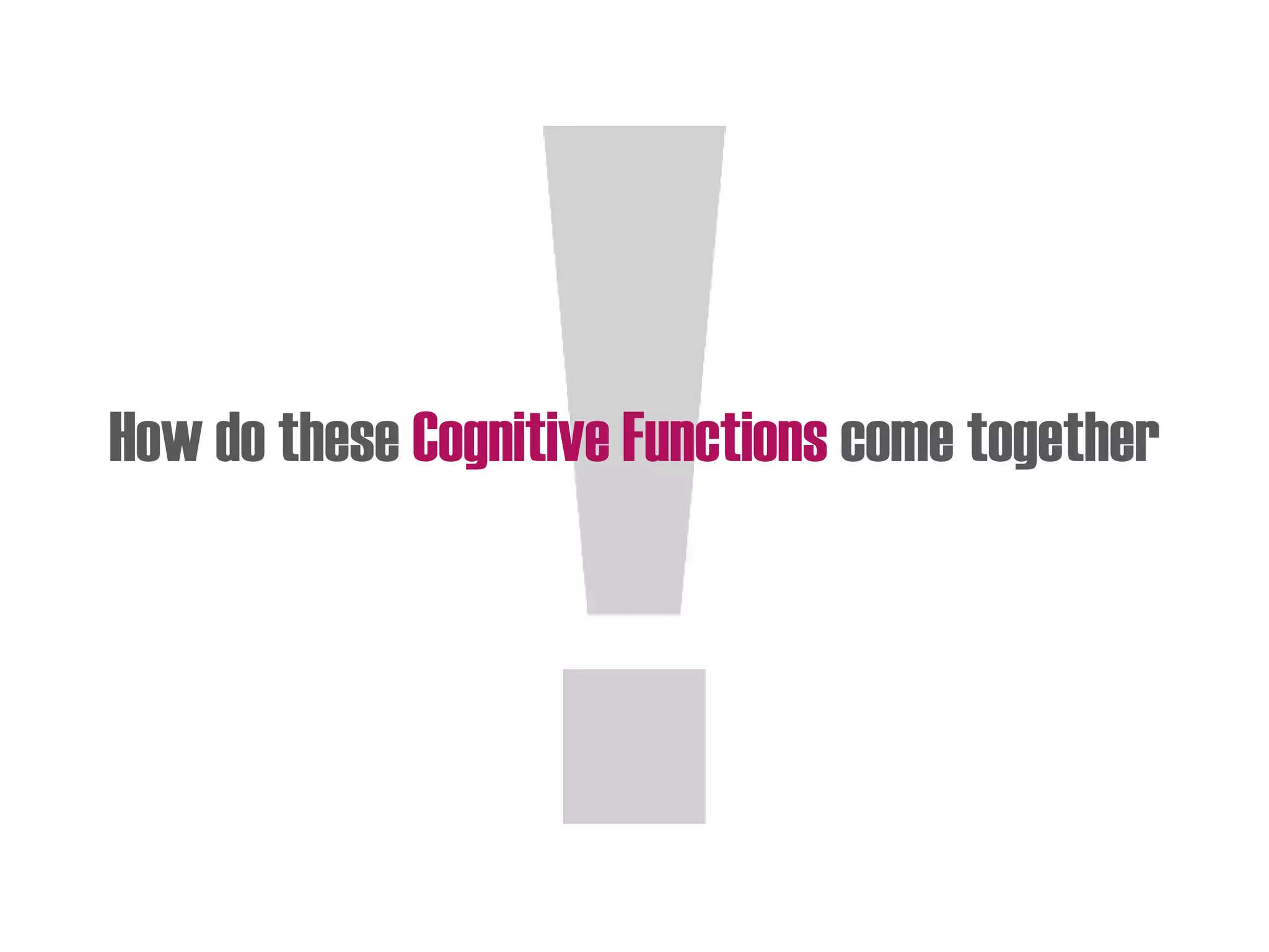 How do these Cognitive Functions come together
 