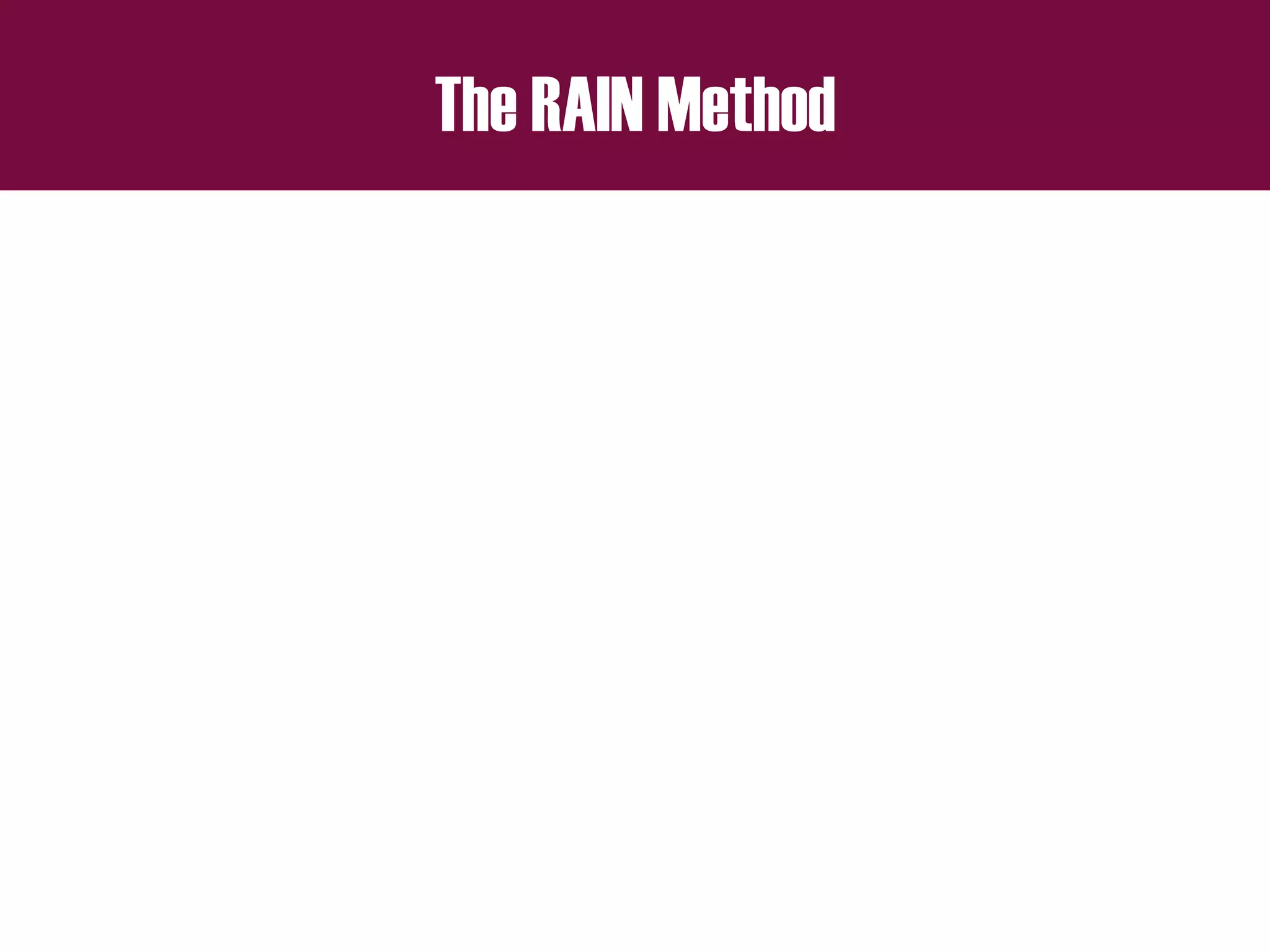 The RAIN Method
 