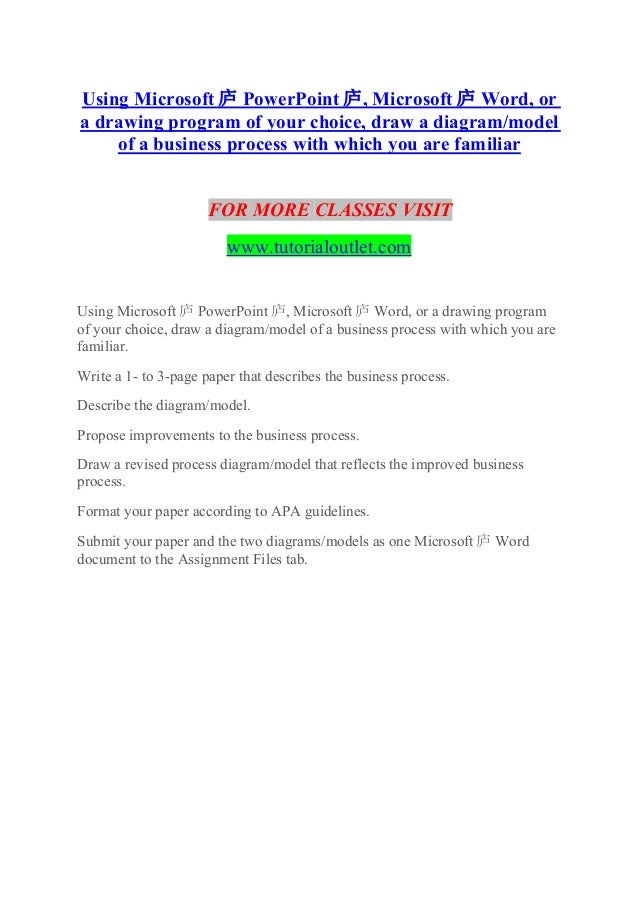 model of a business process with which you are familiar experience tr describe your experience using microsoft word