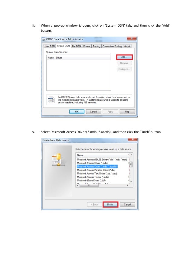 Using microsoft access and eclipse on windows 7 home 