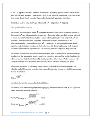 Using Microsoft Excel for Weibull Analysis by William Dorner | PDF