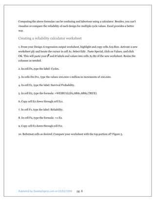 Using Microsoft Excel for Weibull Analysis by William Dorner | PDF