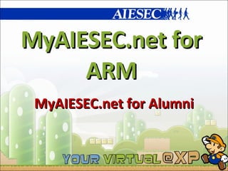 MyAIESEC.net for ARM MyAIESEC.net for Alumni 