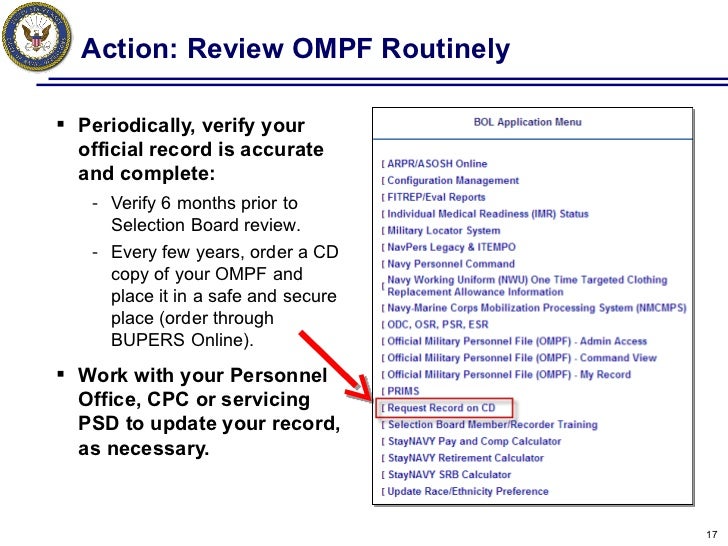 Using Navy Personnel system