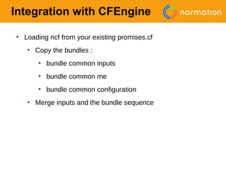 Using ncf building blocks to help writing CFEngine policies | PDF