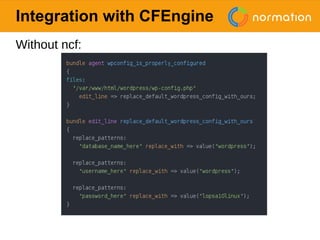 Using ncf building blocks to help writing CFEngine policies | PDF