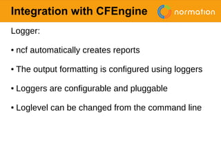 Using ncf building blocks to help writing CFEngine policies | PDF
